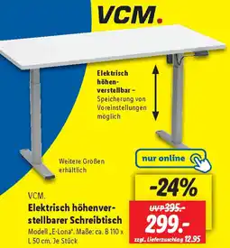 Lidl VCM Elektrisch höhenverstellbarer Schreibtisch Angebot