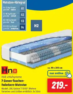 Lidl Hn8 schlafsysteme 7-Zonen-Taschenfederkern-Matratze Angebot