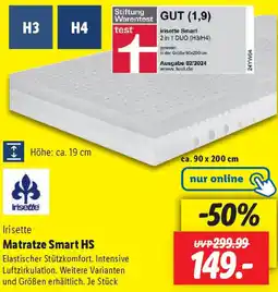 Lidl Irisette Matratze Smart HS Angebot