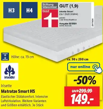 Lidl Irisette Matratze Smart HS Angebot