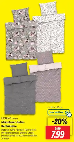 Lidl LIVARNO home Mikrofaser-Satin Bettwäsche Angebot