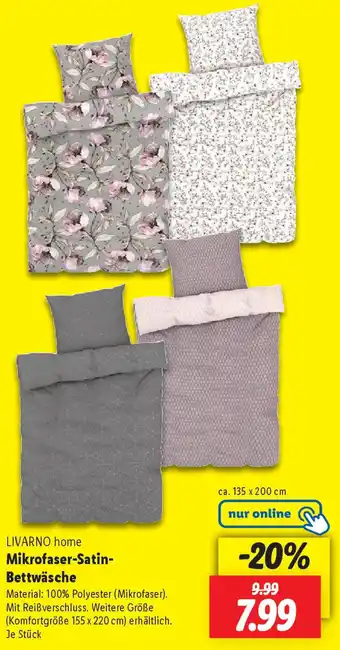 Lidl LIVARNO home Mikrofaser-Satin Bettwäsche Angebot
