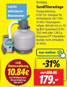 Lidl Bestway Sandfilteranlage Angebot