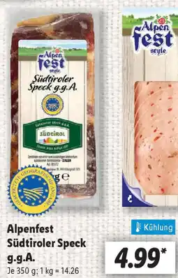 Lidl Alpenfest Südtiroler Speck g.g.A. Angebot