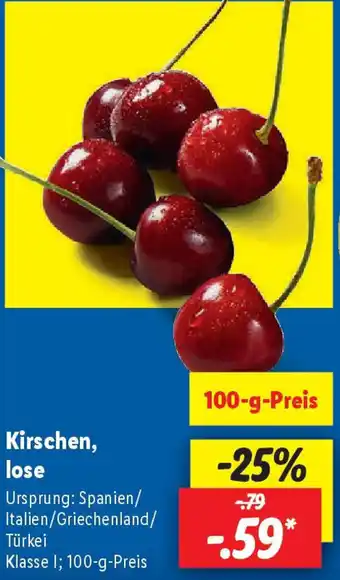 Lidl Kirschen, lose Angebot