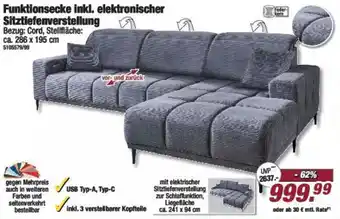 Poco Funktionsecke inkl. elektronischer Sitztiefenverstellung Angebot