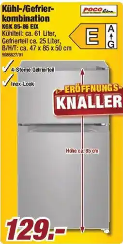 Poco POCO line Kühl-/Gefrierkombination KGK 85-86 EIX Angebot
