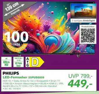 EP PHILIPS LED-Fernseher 55PUS8009 Angebot