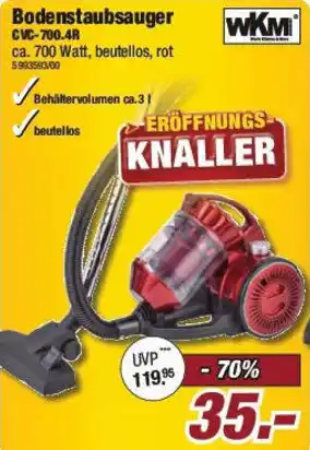 Poco WKM Bodenstaubsauger CVC-700.4R Angebot
