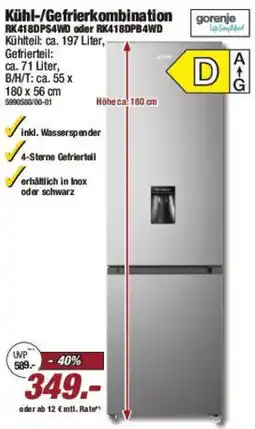 Poco Gorenje Kühl-/Gefrierkombination Angebot