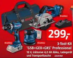 Bauhaus BOSCH 3-Tool-Kit 'GSB+GEX+GKS' Professional Angebot
