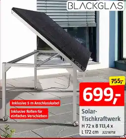 Bauhaus BLACKGLAS Solar Tischkraftwerk Angebot