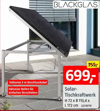 Bauhaus BLACKGLAS Solar Tischkraftwerk Angebot
