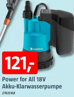 Bauhaus GARDENA Power for All 18V Akku-Klarwasserpumpe Angebot