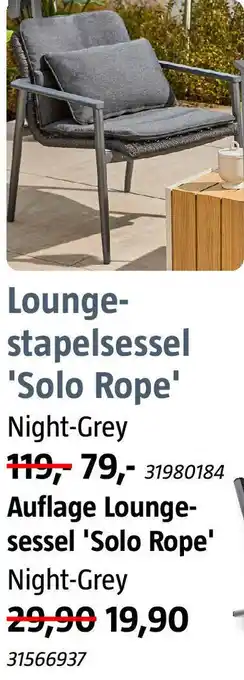 Bauhaus Loungestapelsessel 'Solo Rope' Angebot