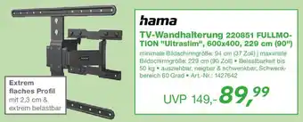 EP hama TV-Wandhalterung 220851 FULLMOTION "Ultraslim" Angebot