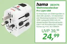 EP hama 223474 Weltreisestecker Pro Light USB Angebot