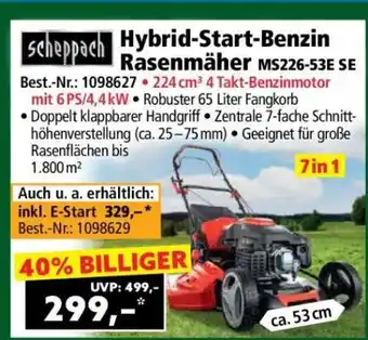 Norma Hybrid-Start-Benzin Rasenmäher MS226-53E SE Angebot