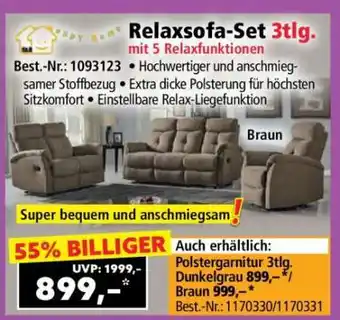 Norma Relaxsofa-Set 3tlg Angebot