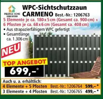 Norma WPC-Sichtschutzzaun CARMENO Angebot