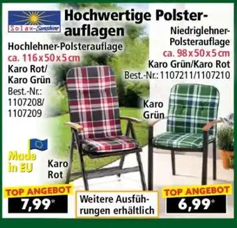 Norma Niedriglehner-Polsterauflage ca. 98 x 50 x 5 cm Angebot