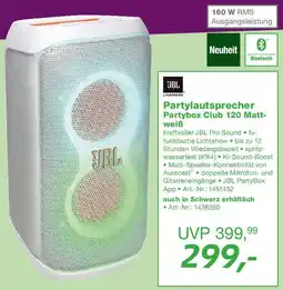 EP JBL Partylautsprecher Partybox Club 120 Mattweiß Angebot