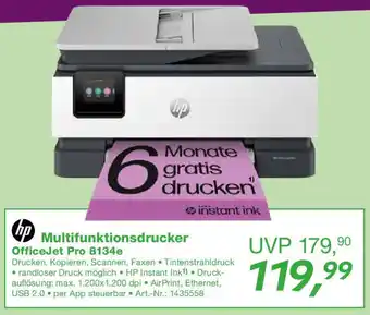 EP hp Multifunktionsdrucker OfficeJet Pro 8134e Angebot
