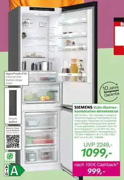 EP SIEMENS Kühl-/Gefrierkombination MK69KGNXAB Angebot