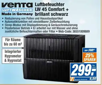 expert Octomedia Venta Luftbefeuchter LW 45 Comfort+brillant schwarz Angebot