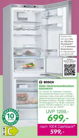 EP BOSCH Kühl-/Gefrierkombination KGE36EICP Angebot
