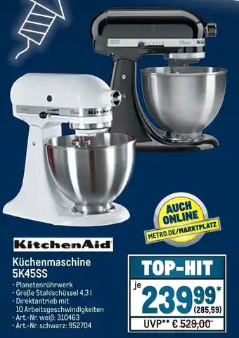 METRO KitchenAid Küchenmaschine 5K45SS Angebot