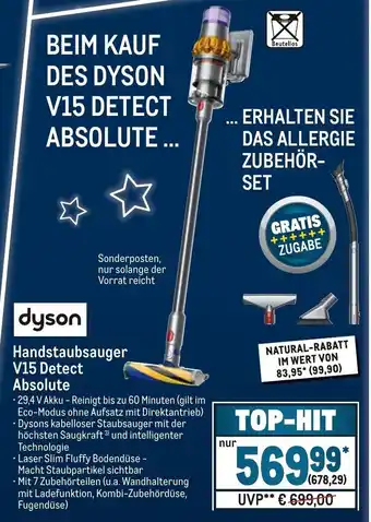 METRO Dyson Handstaubsauger V15 Detect Absolute Angebot