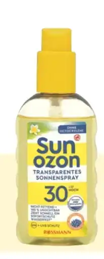 Rossmann Sunozon Transparentes Sonnenspray LSF 30 Angebot