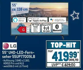 METRO LG 55" UHD LED Fernseher 55UP77009LB Angebot