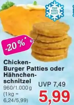 Jawoll Chicken Burger Patties oder Hähnchenschnitzel Angebot