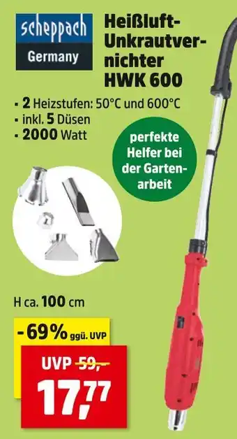 Thomas Philipps Scheppach heißluft-unkrautvernichter hwk 600 Angebot