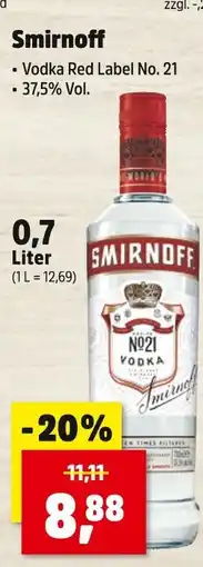 Thomas Philipps Smirnoff vodka red label no. 21 Angebot
