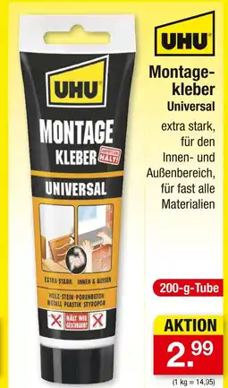 Zimmermann Uhu montagekleber universal Angebot