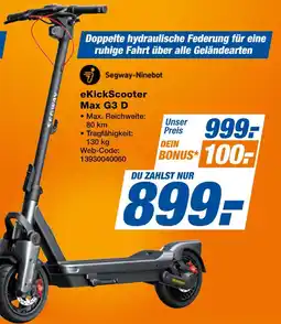 Expert Segway-ninebot ekickscooter max g3 d Angebot