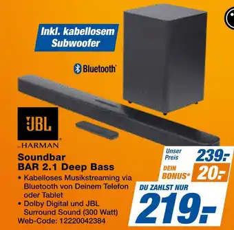 Expert Jbl soundbar bar 2.1 deep bass Angebot