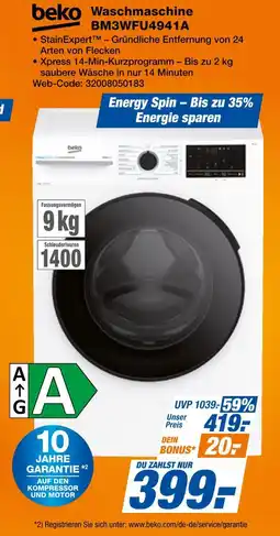 Expert Beko waschmaschine bm3wfu4941a Angebot