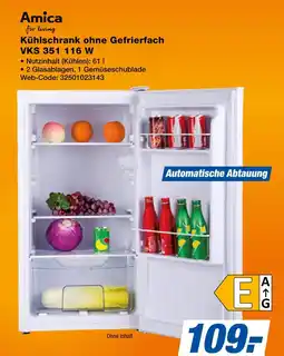 Expert Amica kühlschrank ohne gefrierfach vks 351 116 w Angebot