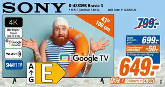Expert Sony google tv k-43s39b bravia 3 Angebot