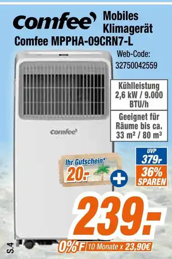 Expert Comfee mobiles klimagerät comfee mppha-09crn7-l Angebot