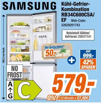 Expert Samsung kühl-gefrier-kombination rb34c600csa/ef Angebot