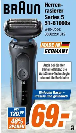 Expert Braun herrenrasierer series 5 51-b1000s Angebot