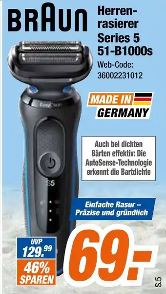 Expert Braun herrenrasierer series 5 51-b1000s Angebot