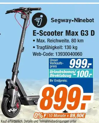 Expert Segway-ninebot e-scooter max g3 d Angebot