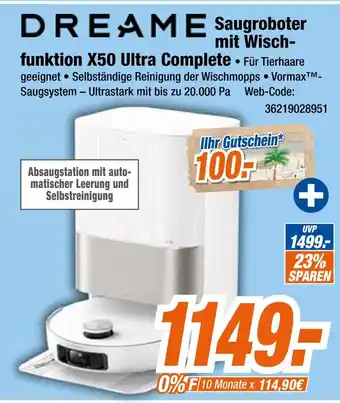 Expert Dreame saugroboter mit wischfunktion x50 ultra complete Angebot