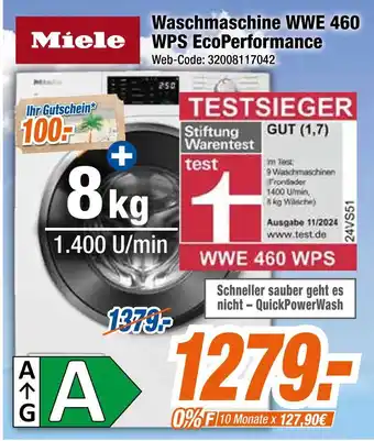 Expert Miele waschmaschine wwe 460 wps ecoperformance Angebot